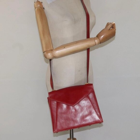 Salvatore Ferragamo Shoulder Bag Leather Red Auth 98267 - Picture 3 of 16